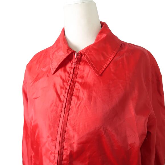 Vintage 90s Express red zip front windbreaker jacket M - Picture 2 of 6